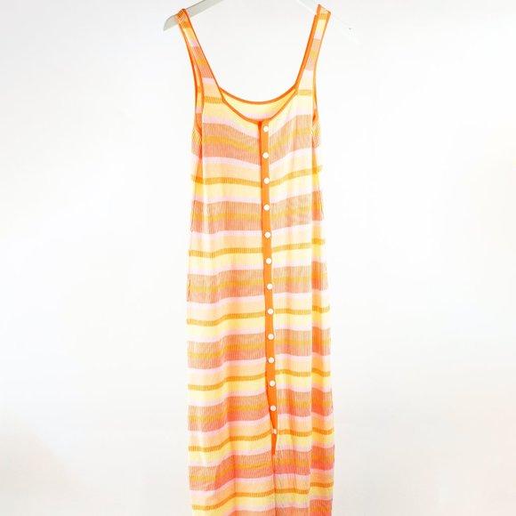 Solid & Striped Kimberly Technicolor Mosaic Sorbet Striped Maxi Dress - Picture 2 of 8